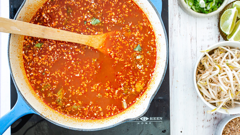 laksa broth in pot