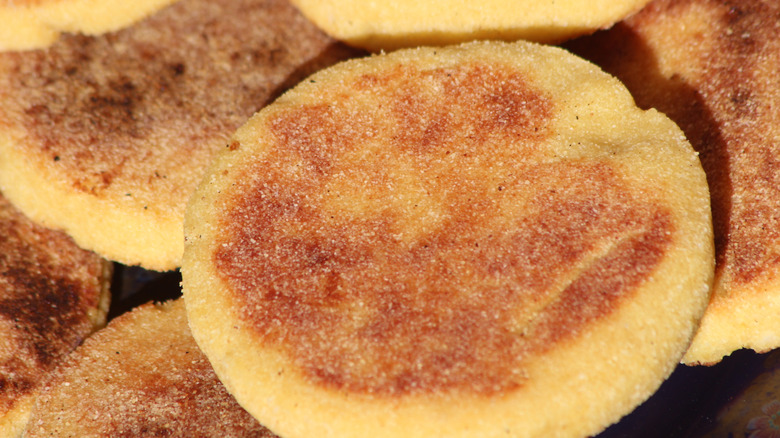 Close-up of some Moroccan harcha rolls