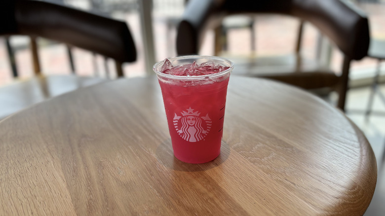 Lavender lemonade on a table