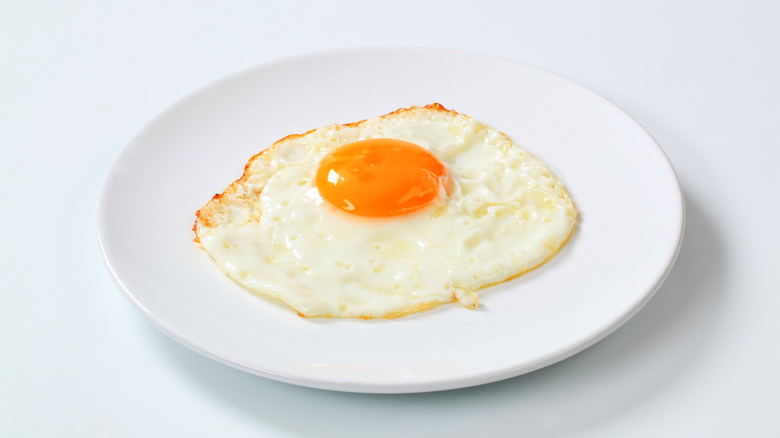 Fried egg on plate