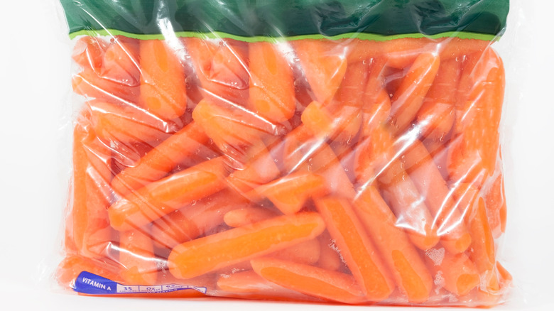 Baby carrots in their package