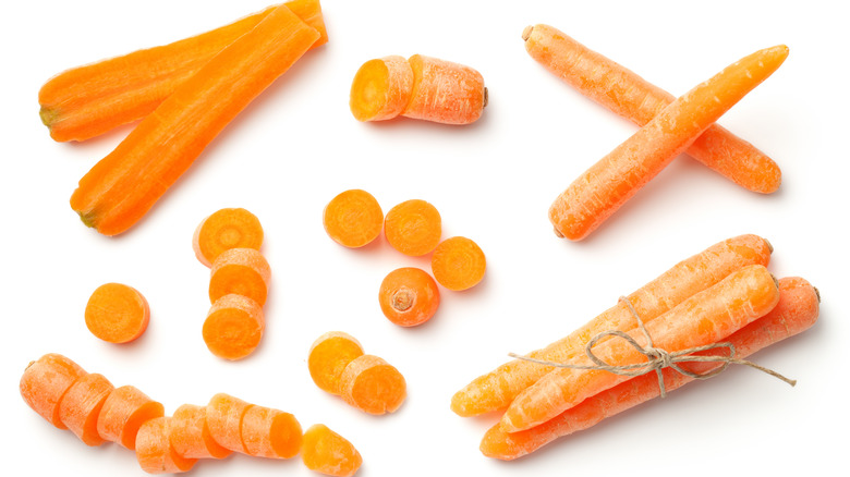 Dry carrots with white coloring