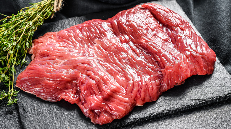 raw outside skirt steak