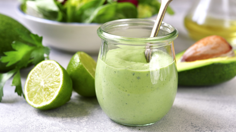 jar of avocado sauce