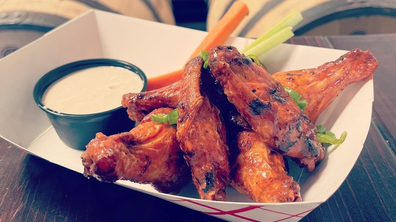 chicken wings at Drift Distillery