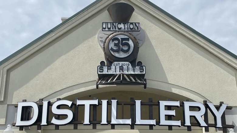 Front sign for Junction 35 distillery