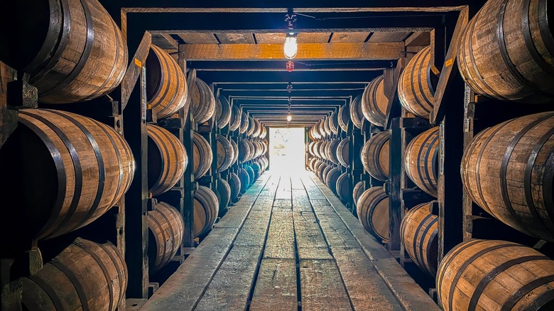 liquor aging in barrels