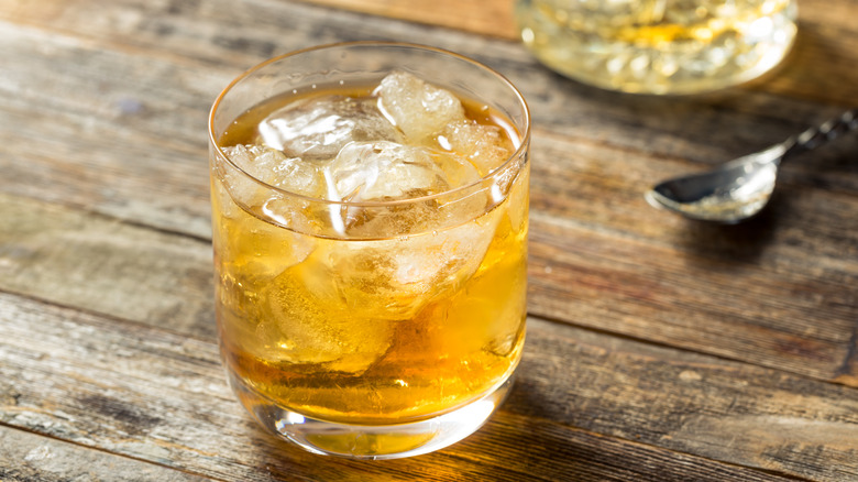 Amaretto cocktail with ice