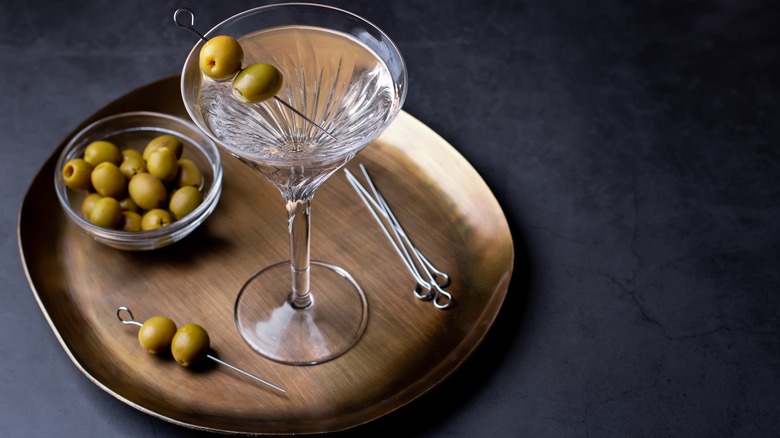 Dirty martini and olives