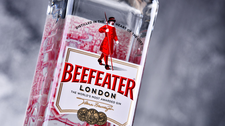 Beefeater Gin bottle close-up