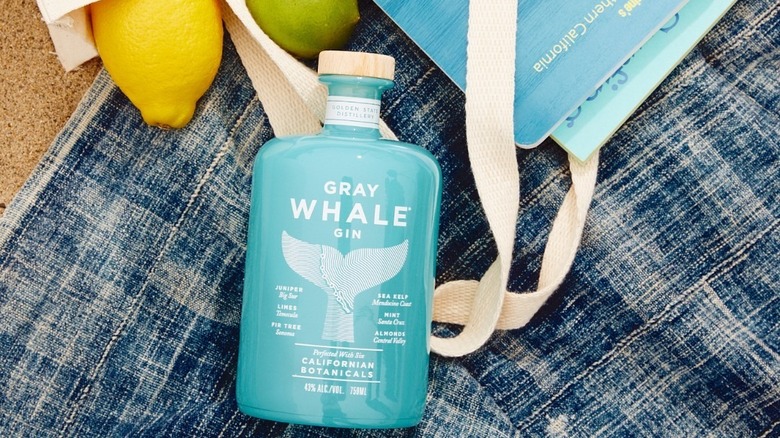 Gray Whale gin on blanket