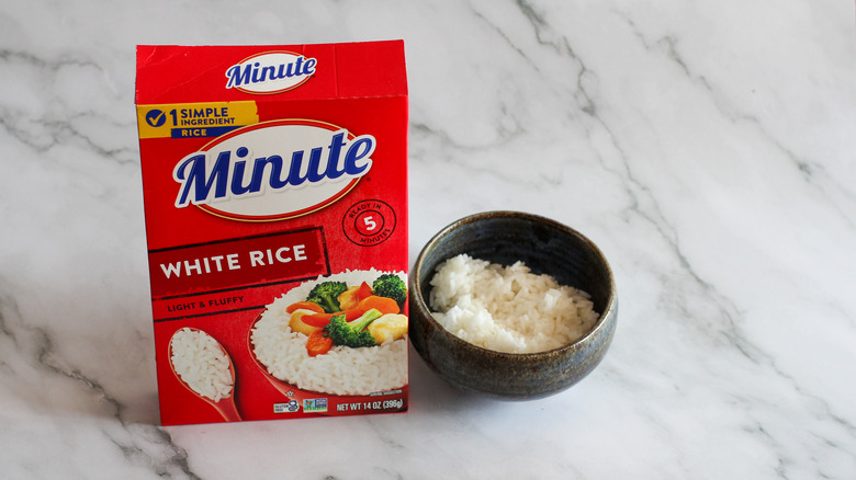 Minute rice with box, bowl