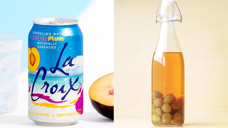 Beach Plum La Croix and bottle of Umeshu wine