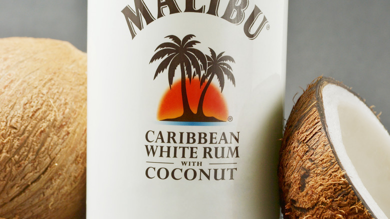 Malibu coconut rum label