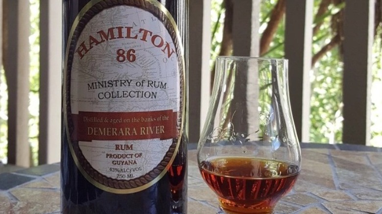 bottle of Hamilton rum