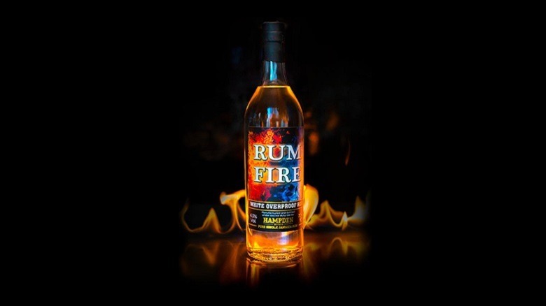 bottle of Hampden Rum Fire 