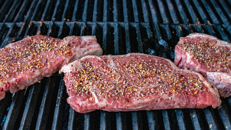 Steak seasoned with Montreal