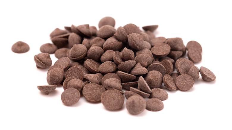 unsweetened carob chips in a pile