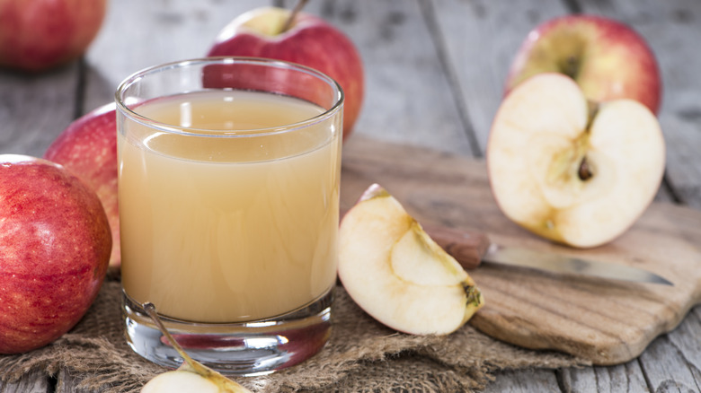 Apple cider in glass