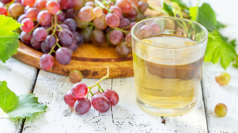 Glass of sweet grape juice