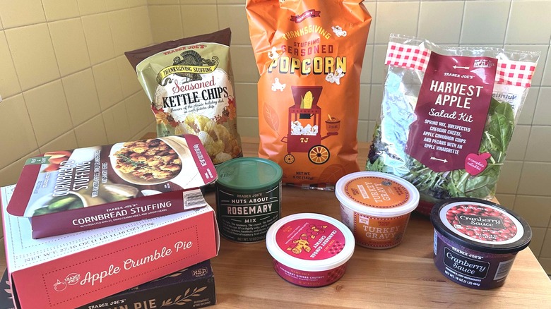 Collection of Trader Joe's Thanksgiving products