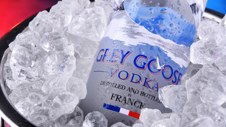 Grey Goose with ice cubes