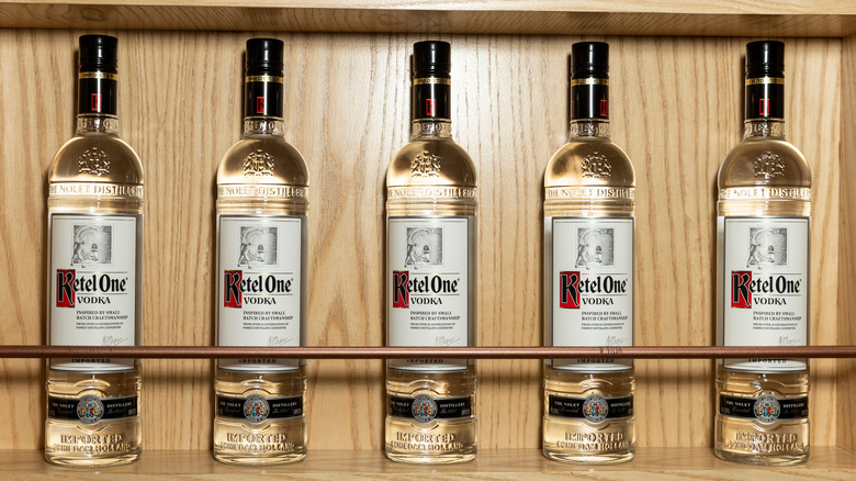 Bottles of Ketel One Vodka