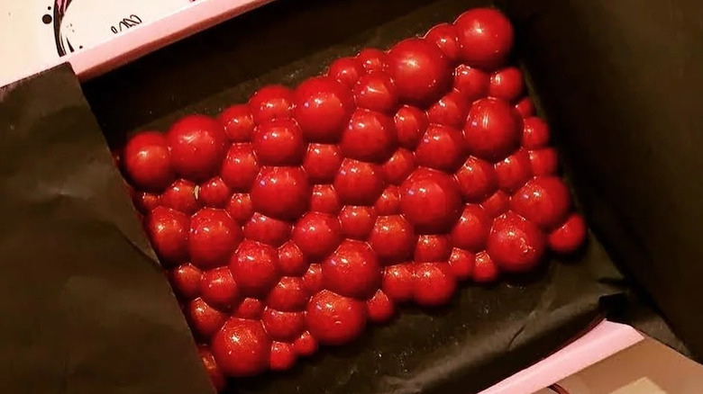 Cherry brandy, almond chocolate bar