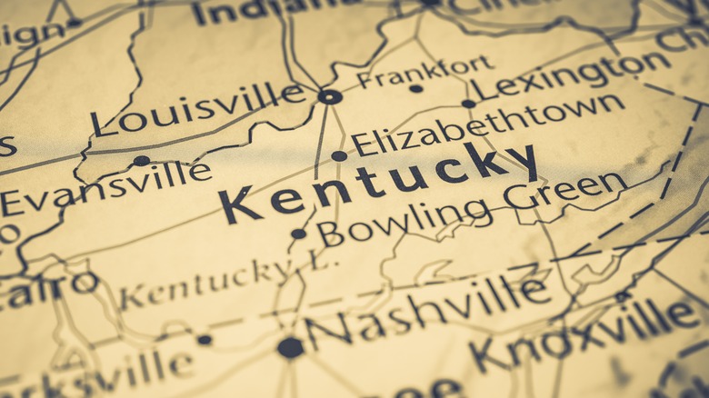 map with Kentucky