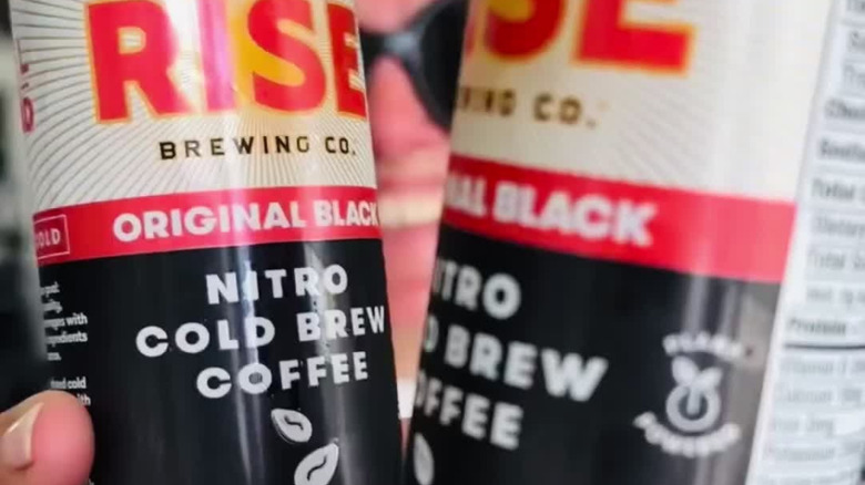 rise nitro cold brew can closeup