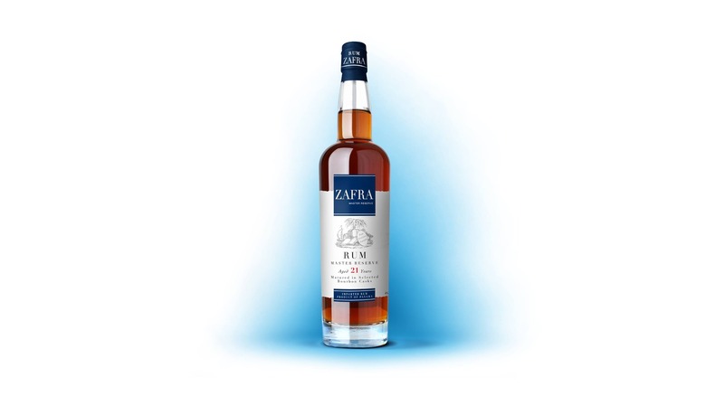 Zafra Rum bottle on white