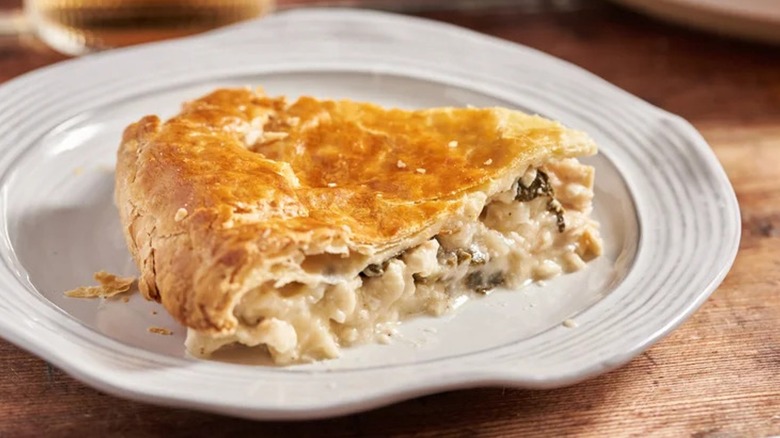 Chicken feta pot pie on plate