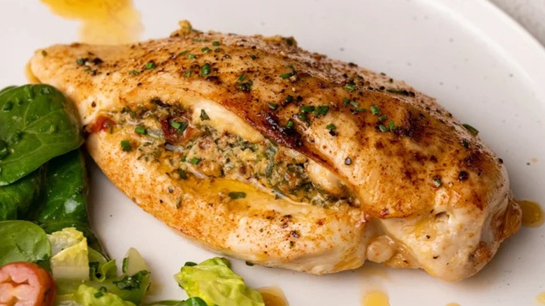 Spinach-stuffed chicken breast