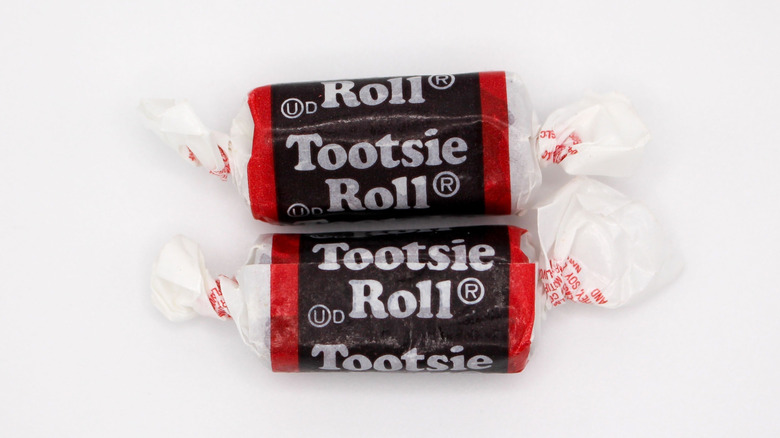 Tootsie Roll against white backdrop