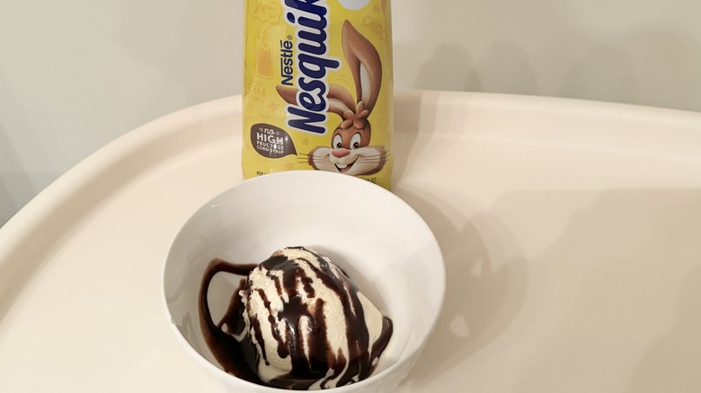 Nesquik syrup bottle ice cream