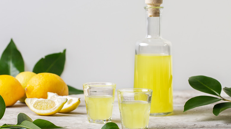 limoncello in glasses