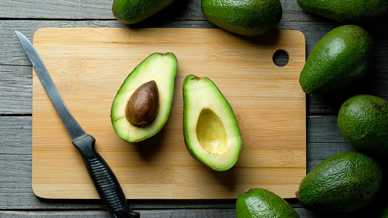 Avocado cut in half