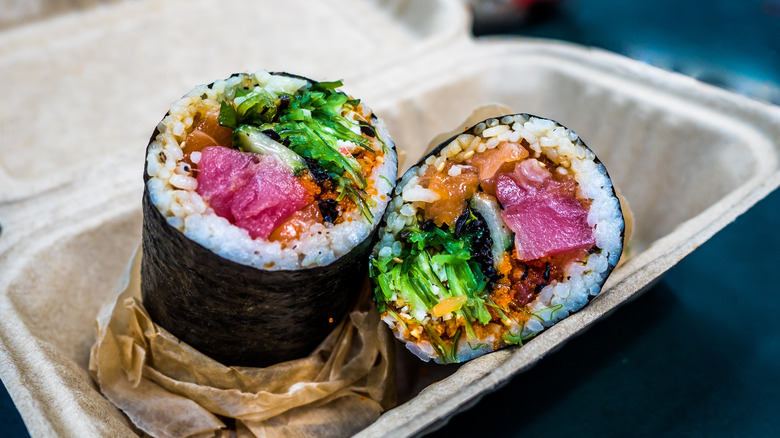 Sushi rice burrito