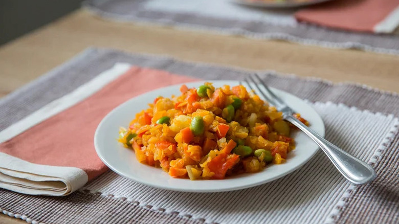 Fried butternut squash rice