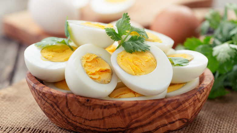 hard boiled eggs with parsley 