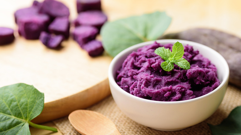 mashed purple sweet potatoes