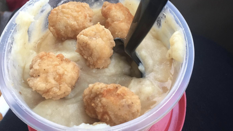 KFC mashed potatoes with popcorn chicken