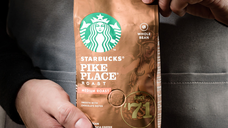 Bag of Starbucks coffee beans