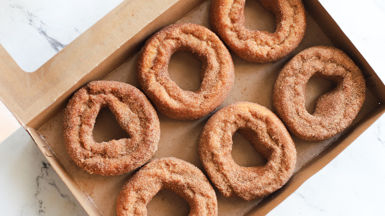 Box of apple cider donuts