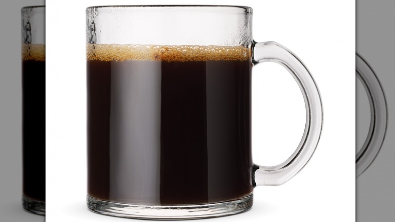 Coffee in clear mug