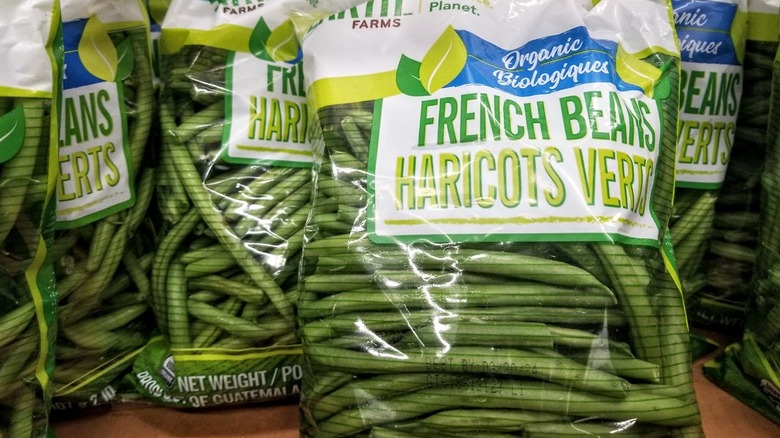 Bags of French green beans