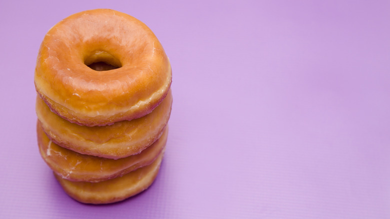 Donuts on purple background