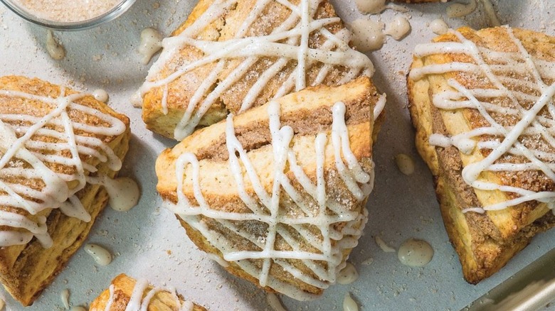 Vanilla scones on plate