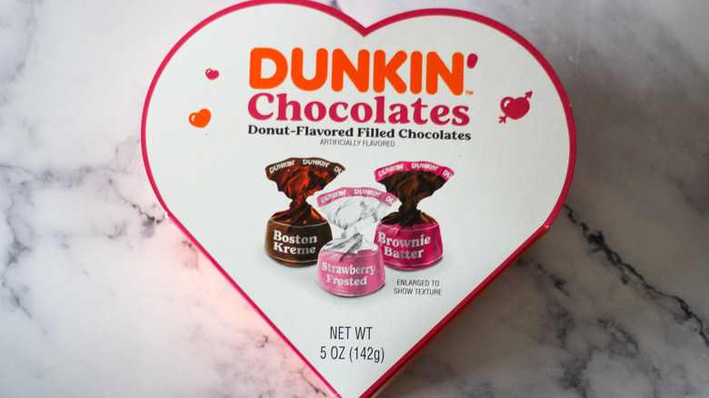 Dunkin' chocolates box with candy