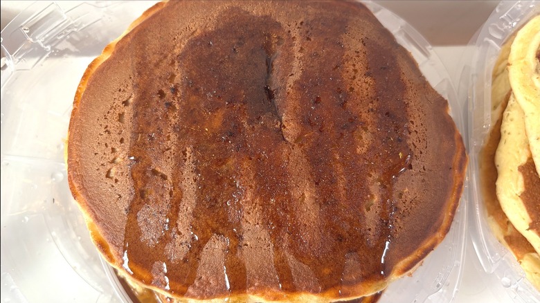 IHOP Protein Power Pancakes stack on white table